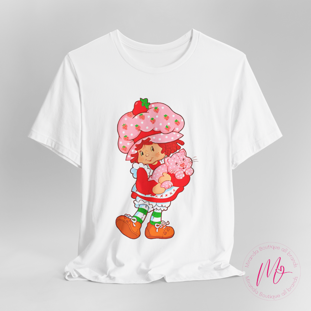 Camiseta Unisex de Strawberry Shortcake hugging the Cat Tee