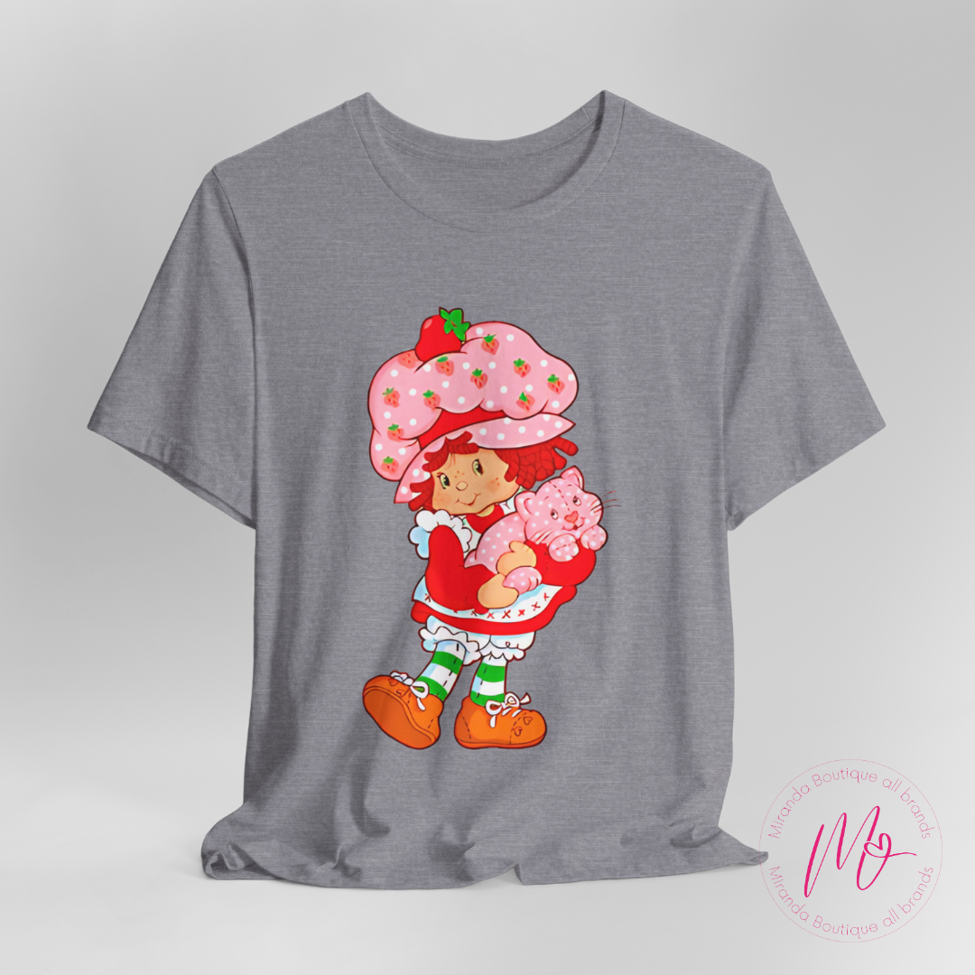 Camiseta Unisex de Strawberry Shortcake hugging the Cat Tee